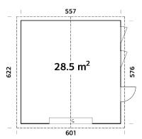 GARAGE ossature bois - NORDIC - ANDRE 28.5 M²- avec porte sectionnelle