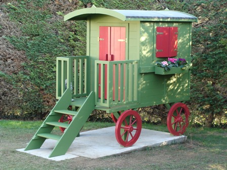 Maisonnette enfants en bois Roulotte.