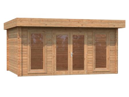 ABRI DE JARDIN Mono Pente BRET 14.8 m² - 44 mm - avec plancher bois