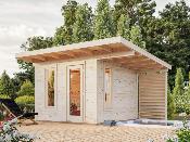Grace 8,1 m² + 4,1 m² – Chalet de jardin bois à toit plat Palmako