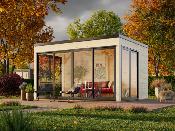 Studio de jardin bois 12,6 m² set 2 SERENA Palmako – Portes coulissantes