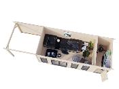 Studio de jardin Palmako Aurelia 19,2 + 7,9 m² bois naturel non traité