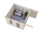 Grace 8,1 m² + 4,1 m² – Chalet de jardin bois à toit plat Palmako