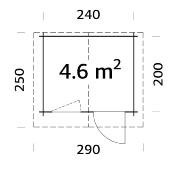 Abri de jardin EMMA 4.6 m² - avec plancher bois