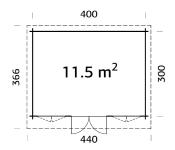 Abris MonoPente LISA 11.5 m² avec plancher