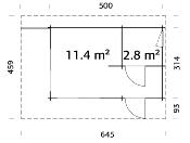 Chalet Bois Cecilia 14,2 m² - Épicéa Nordique 70mm