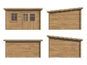 Abri de Jardin Alice 11 m² - 380x337cm-28 mm - Bois traité Autoclave Classe 4