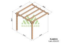 PERGOLA CADIZ- 9m² - Adossable -Dim(cm): 300 x 300