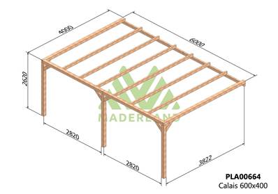 Pergola adossée CALAIS 600x400cm