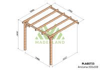 PERGOLA ANDORRA- 9m² - Adossable -Dim(cm): 300 x 300