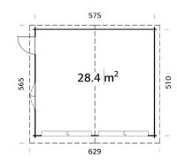 GARAGE PALMAKO ROGeR 28.4 M² 44 mm AVEC PORTE SECTIONNELLE