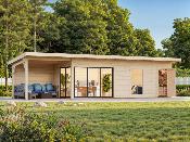 Studio de jardin Palmako Andrea 21,1 + 7,9 m² Slide – Abri bois 44 mm avec porte coulissante