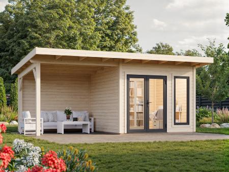 Studio de jardin Palmako Aurelia 8,4 + 7,9 m² bois naturel non traité