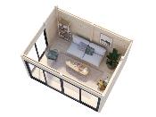 Studio de jardin bois Serena 12,6 m² set 1 – Portes coulissantes Palmako