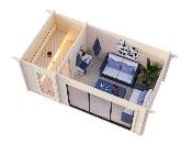 Sauna de jardin bois Sanna 12,8 m²