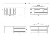 Garage Roger 19,0+16,2 m² avec double porte en bois | Bois Naturel non - traité 
