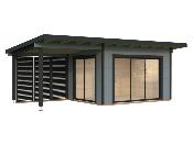 Chalet Bois 11,2+8,2 m² Grace Slide Plus - Porte Coulissante & Plancher Inclus