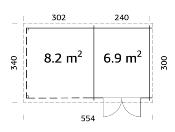 ABRIS DE JARDIN ELLA 6.9 + 8.2 m²