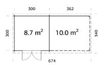 ABRIS DE JARDIN ELLA 8.7 + 10 m²