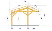 Carport asymétrique 5,34 x 4,30 m en Epicéa traité