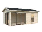 Abri de jardin Amanda 17,1 m² Slide 44 mm – Bois naturel – Palmako