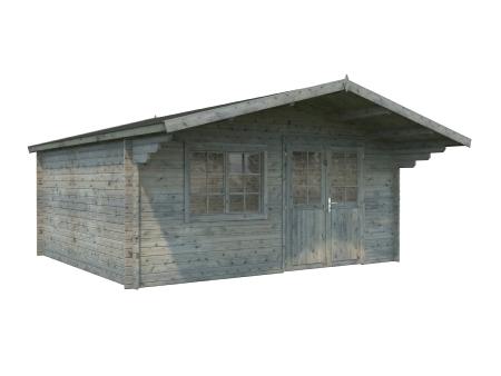 Abri de jardin BRITTA 19,7 m² en 40 mm - Traité par bain Gris Vintage 