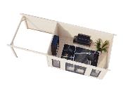 Studio de jardin Palmako Aurelia 12,7 + 7,9 m² bois naturel non traité