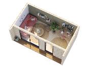 Maison miniature bois Palmako Rebekka 13,6 m² – Bureau de jardin lumineux