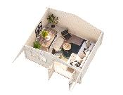 Abris de jardin SALLY 19.1 m² 44 mm avec plancher