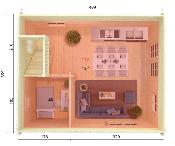 Chalet Bois Kendra 18,4 m² - Madriers 70mm, Double Vitrage - Qualité Nordique