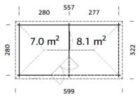 Abri de jardin Pavillon MELANIE 7 + 8.1 M²