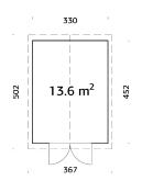 Abri de rangement bois MARTIN 13,6 m²