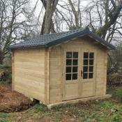 Abri de jardin bois traité  - PREM 9m² - madriers 28 mm