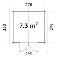 ABRI DE JARDIN LOTTA 7.3 m² en 28 mm