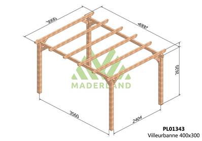 Pergola VILLEURBANNE 400x300cm