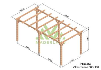 Pergola VILLEURBANNE 600x300cm
