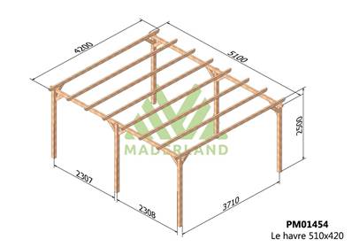 Pergola LE HAVRE 510x420cm