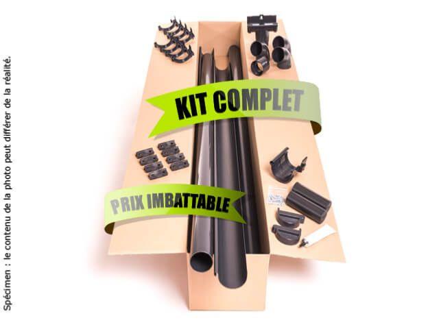 disponible en 4 couleurs Kit complet jusqu'à 5.25 m, Noir Kit gouttière PVC pour un versant Extra100 Idéal pour véranda ou chalet de jardin ! 