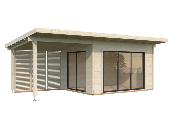 Chalet Bois 11,2+8,2 m² Grace Slide Plus - Porte Coulissante & Plancher Inclus