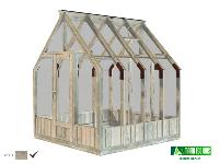 Serre de jardin bois EMILIA 5.4 m² traité autoclavecl. 4 - verre trempé 4 mm