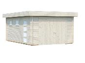 Garage RASMUS 19m² 44 mm-avec double porte en bois