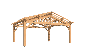 Carport double pentes 6,5 x 5,5 m en Epicéa traité