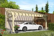 Carport monopente 4,25 x 6,5 m en Epicéa traité