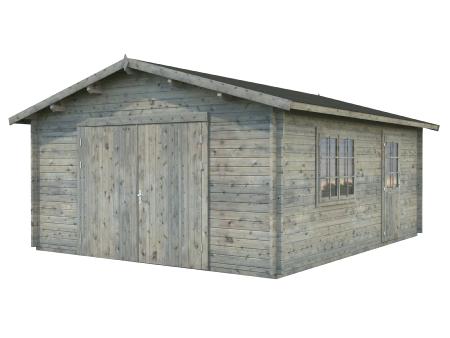 GARAGE PALMAKO ROGER 23.9 M² 44mm AVEC DOUBLE PORTE EN BOIS