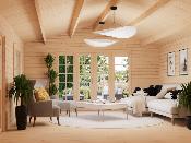 Abris de jardin IRENE  23.9 m² en 44mm avec plancher