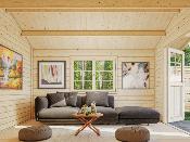 Abri de jardin SALLY 10.2 m² 44mm- avec plancher bois