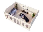 Chalet de jardin bois PALMAKO Claudia Pent 19,4 m² – 44 mm