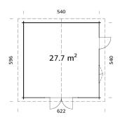 Abris de jardin IRENE 27.7 m² avec plancher 