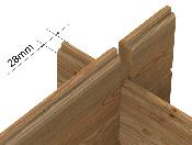 Abri de Jardin Alice 6.1 m² 296x250cm-28 mm - Bois traité Autoclave Classe 4