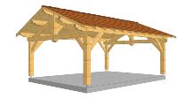 Carport en Épicéa 6x4.5m - 27m² à Deux Pans